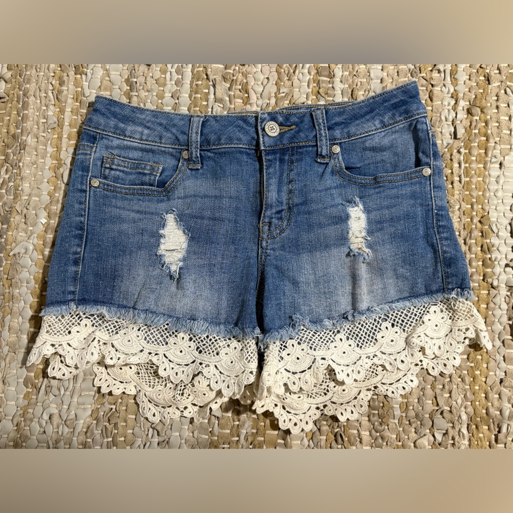 Altr’d State Denim Shorts with Lace